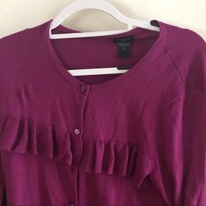 Ann Taylor plum colored cardigan sweater